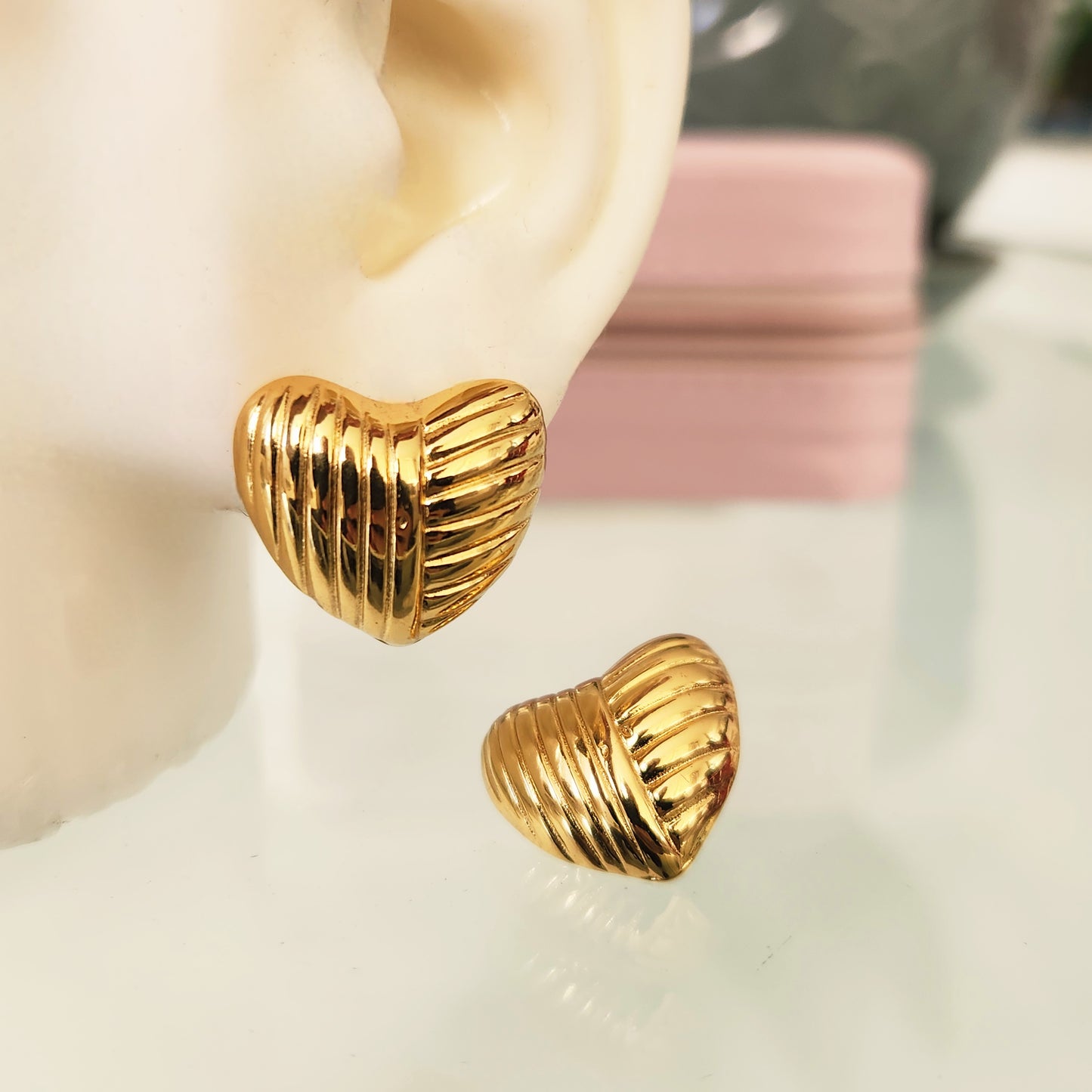 Aretes Corazón Chunky