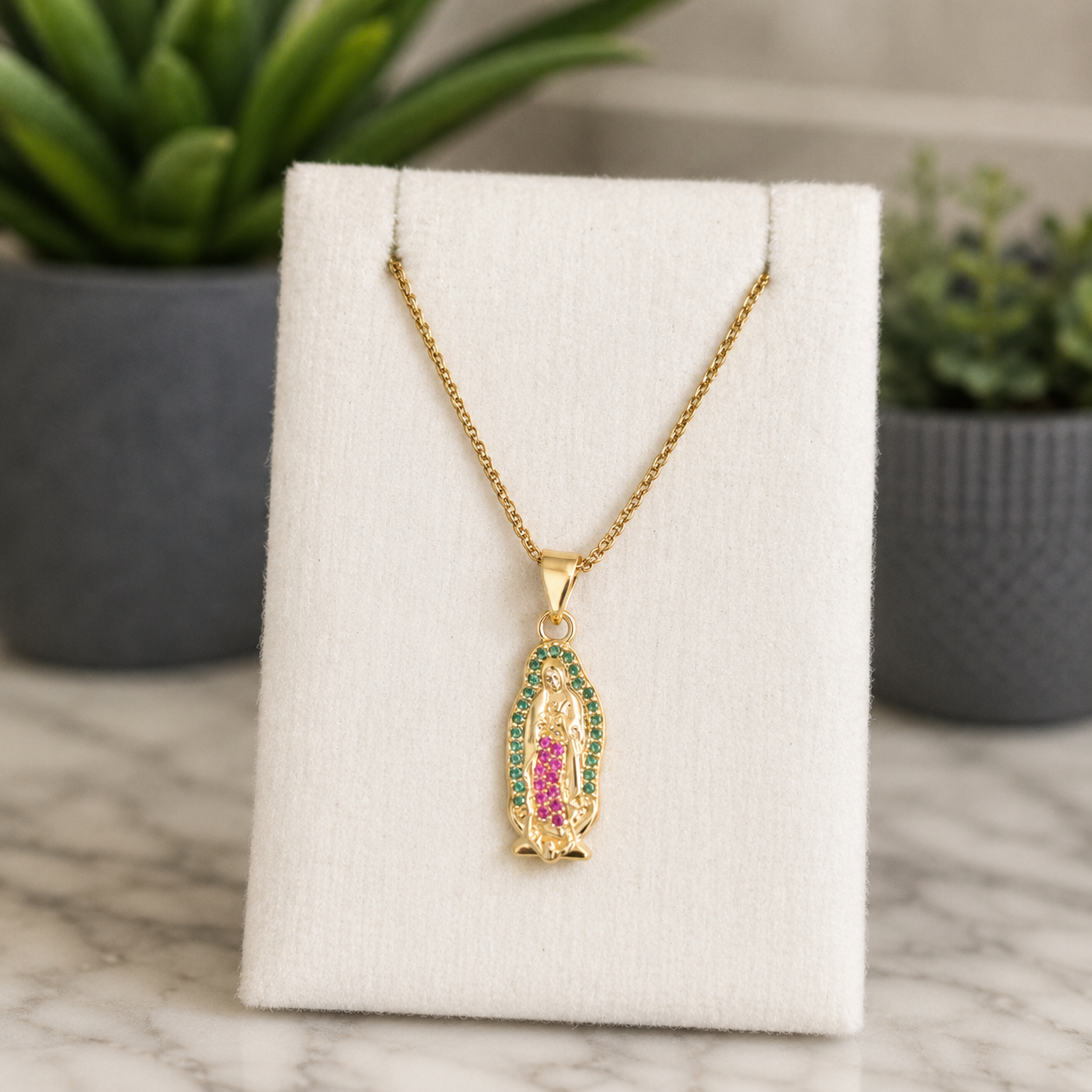Cadena Virgen de Guadalupe Silueta