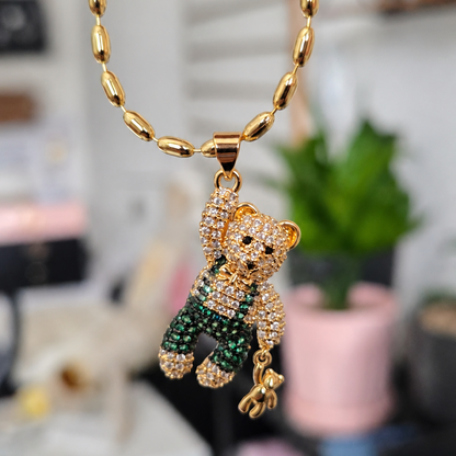 Collar Papa Oso Verde