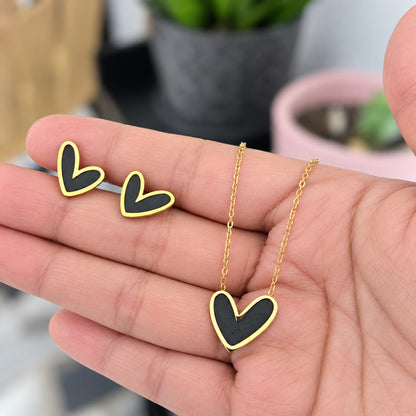 Set Corazon Negro Acero