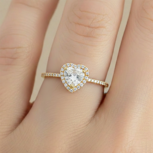 Anillo Promesa Corazón Rodio