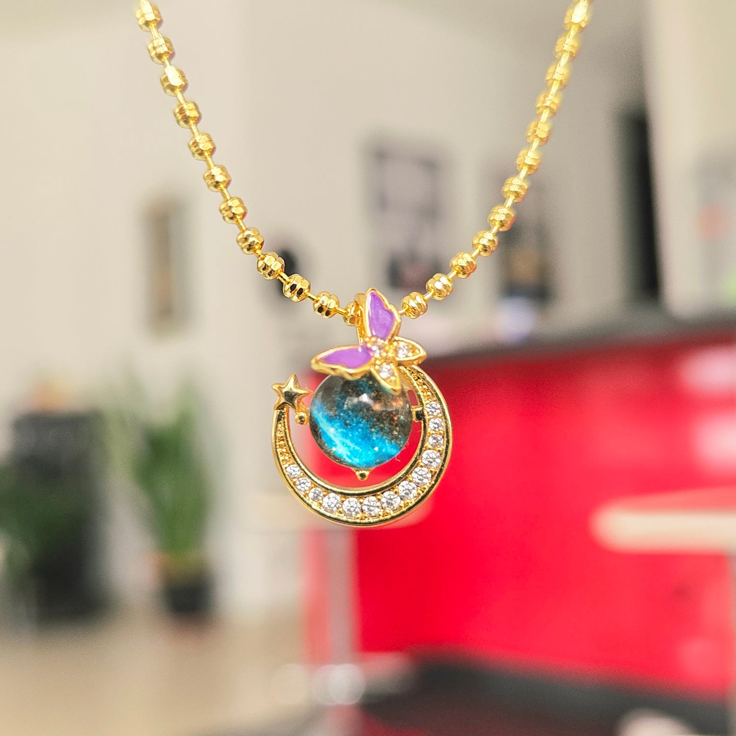 Collar Luna Galaxia Mariposa