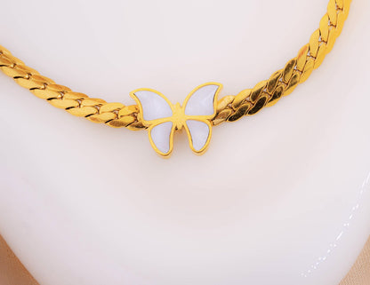 Cadena Mariposa Nacarado Acero