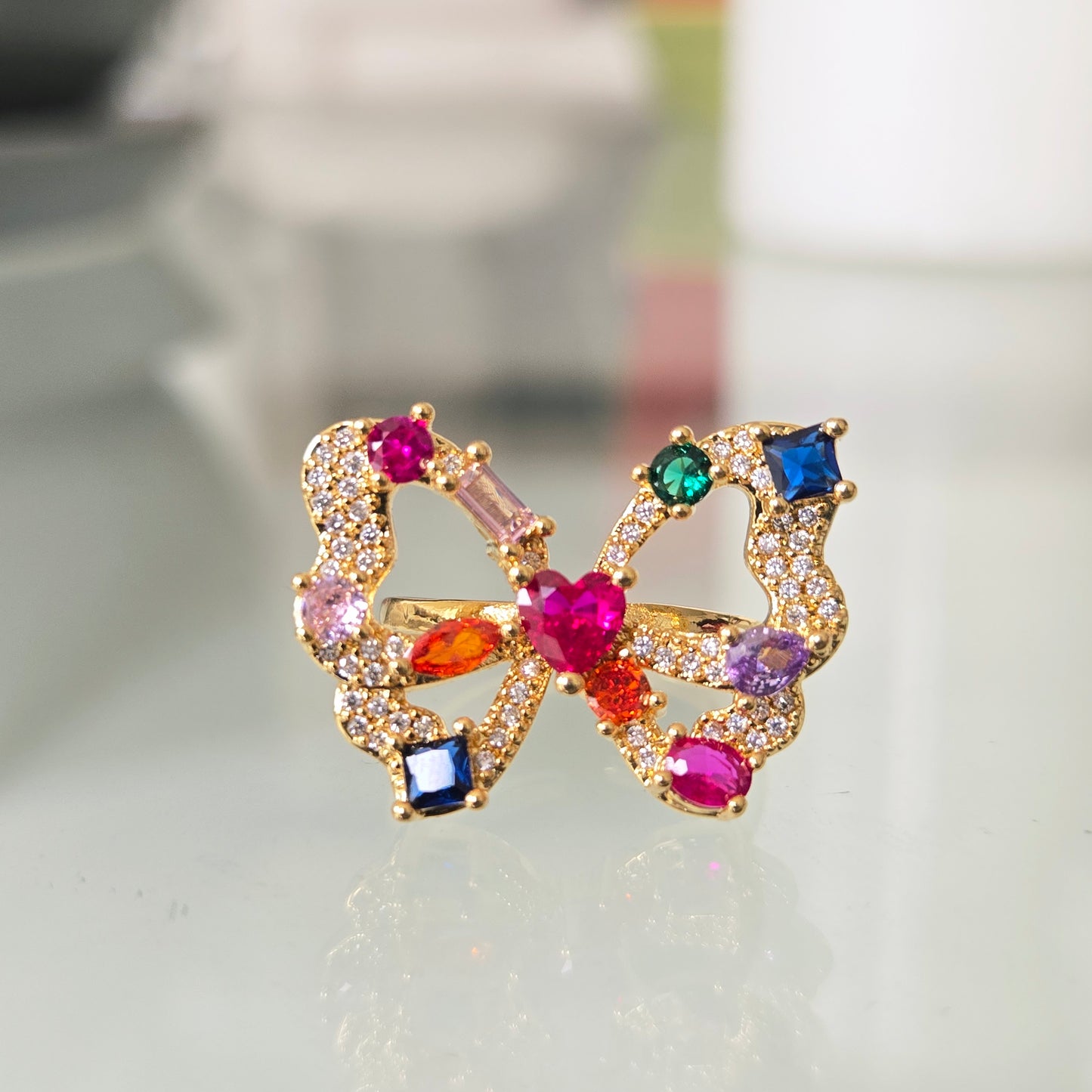 Anillo Mariposa Multicolor