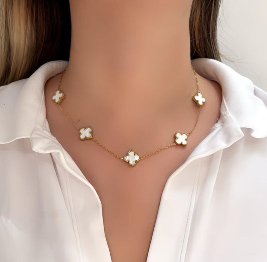 Collar Van Cleef Blanco Acero inoxidable