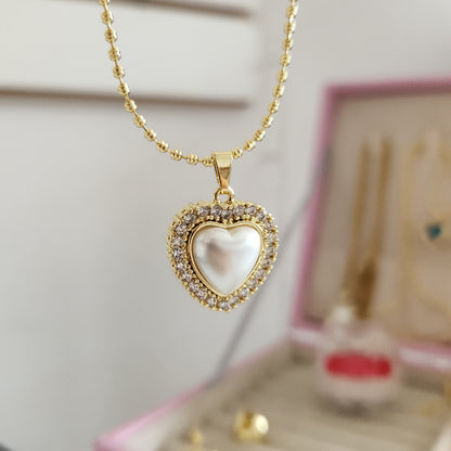 Collar Corazón Perla