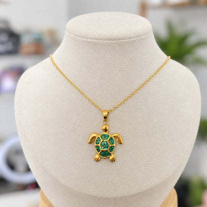 Cadena Tortuga Verde Esmeralda