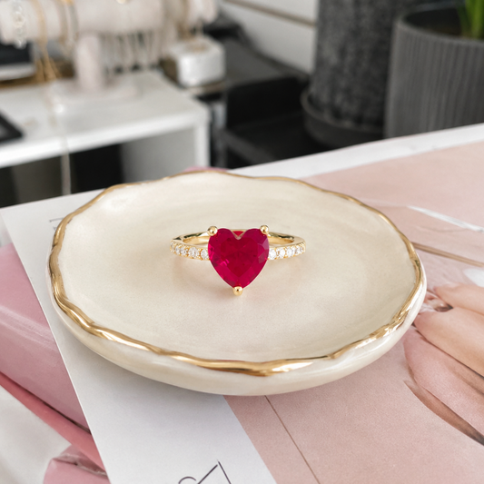 Anillo Corazón Rojo Ajustable