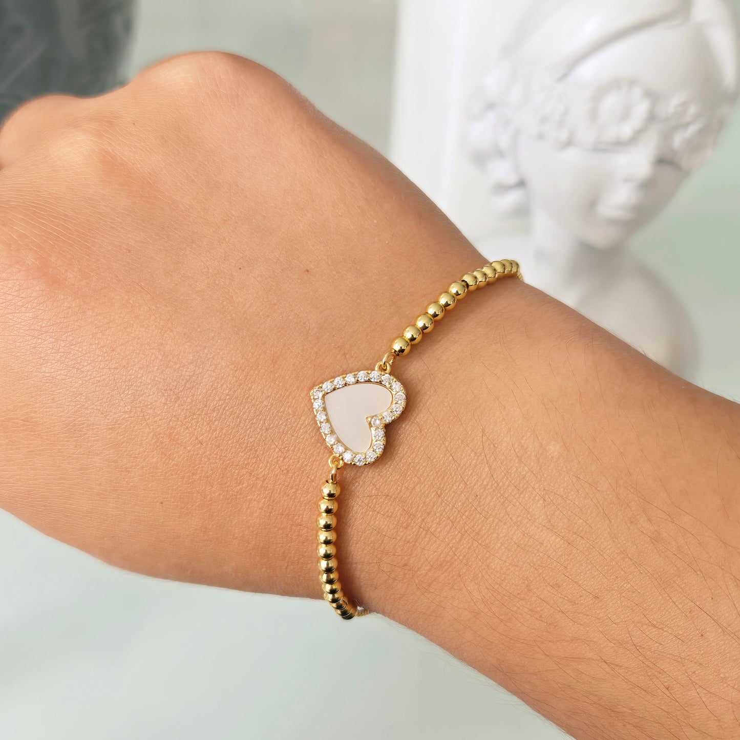 Pulsera Corazón Nacarada