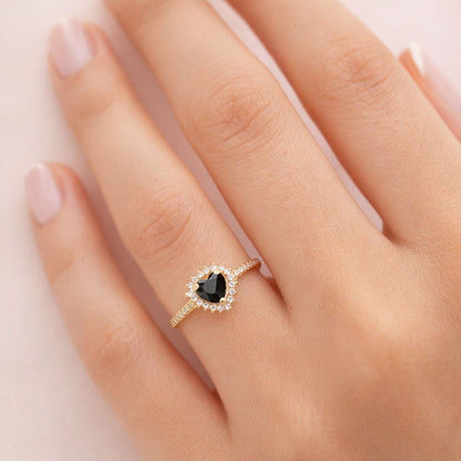 Anillo Promesa Corazón Negro
