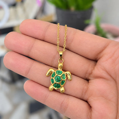 Cadena Tortuga Verde Esmeralda