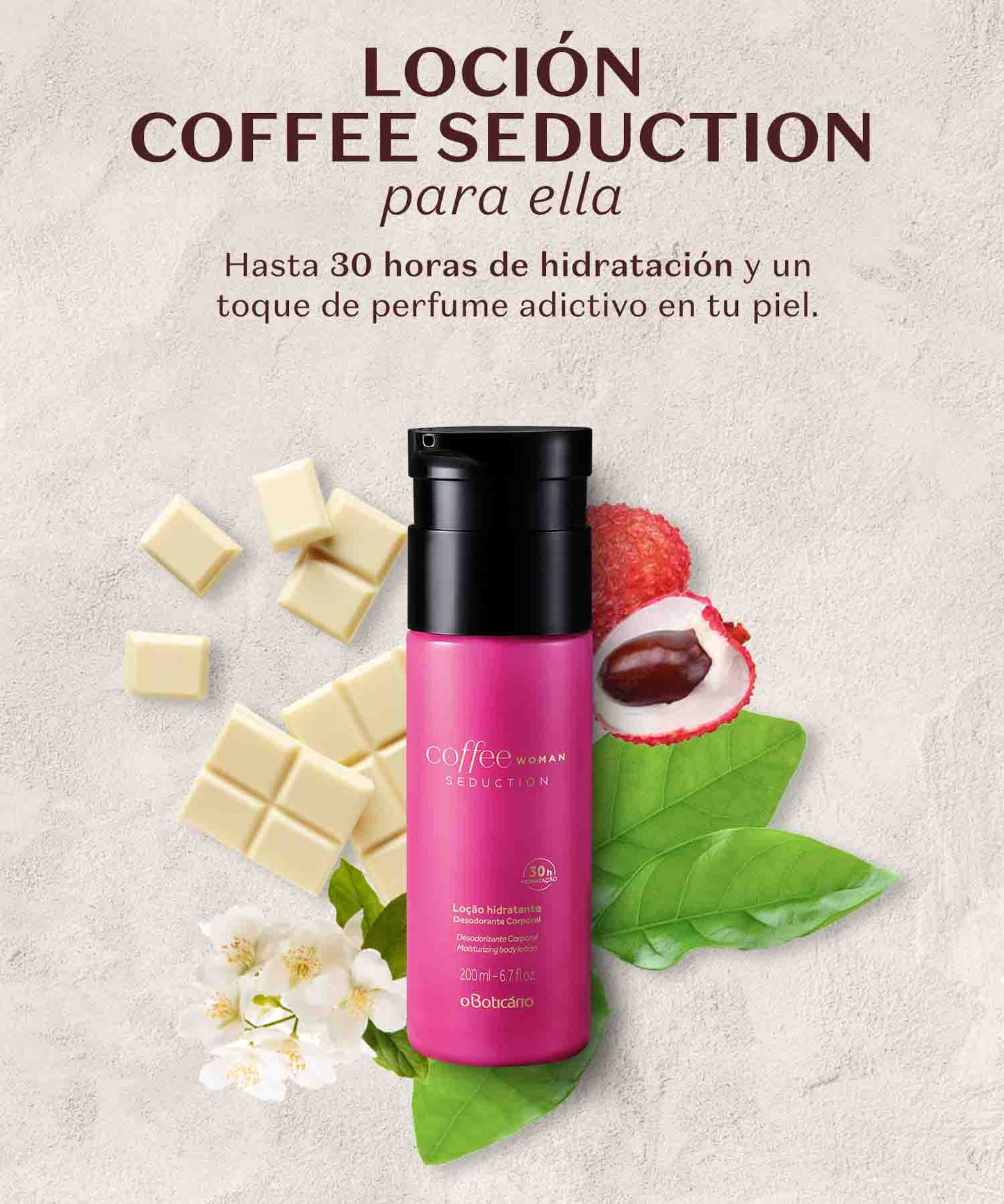 Loción hidratante corporal Coffee woman seducion 200ml