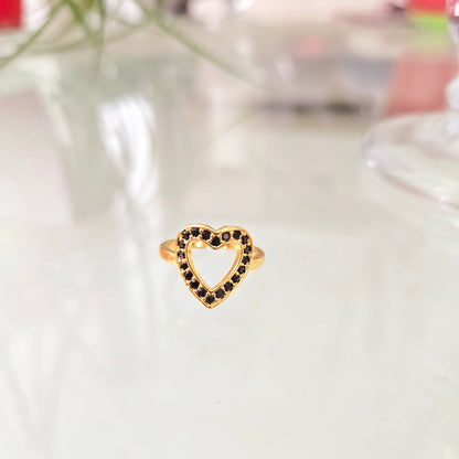 Anillo Corazón Negro