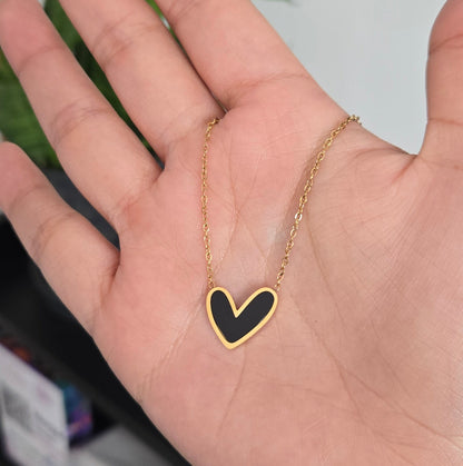 Cadena Corazón Acero Negro