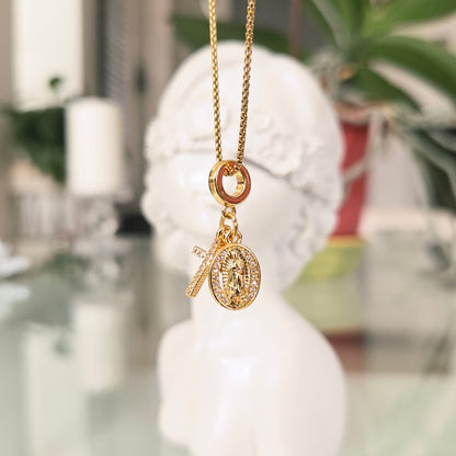 Cadena Cruz Virgen Corazón