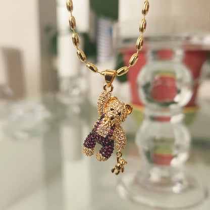 Collar Papa Oso Fucsia