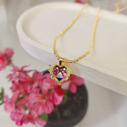 Collar Ángel Corazón Morado