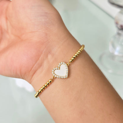 Pulsera Corazón Nacarada