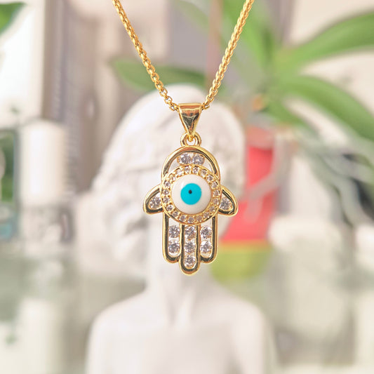 Cadena Mano Ojo Turco Acero