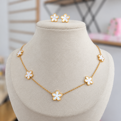 Set Flores Blancas En Acero