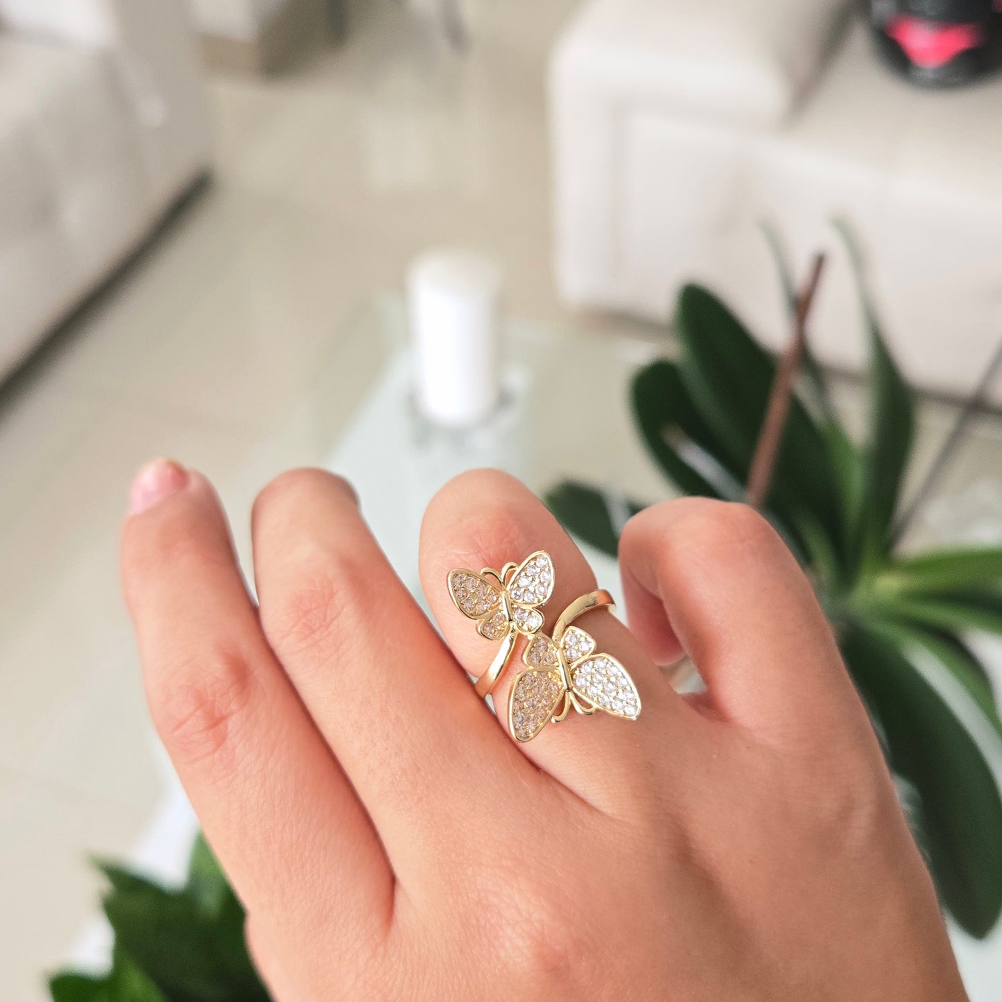 Anillo Doble Mariposa