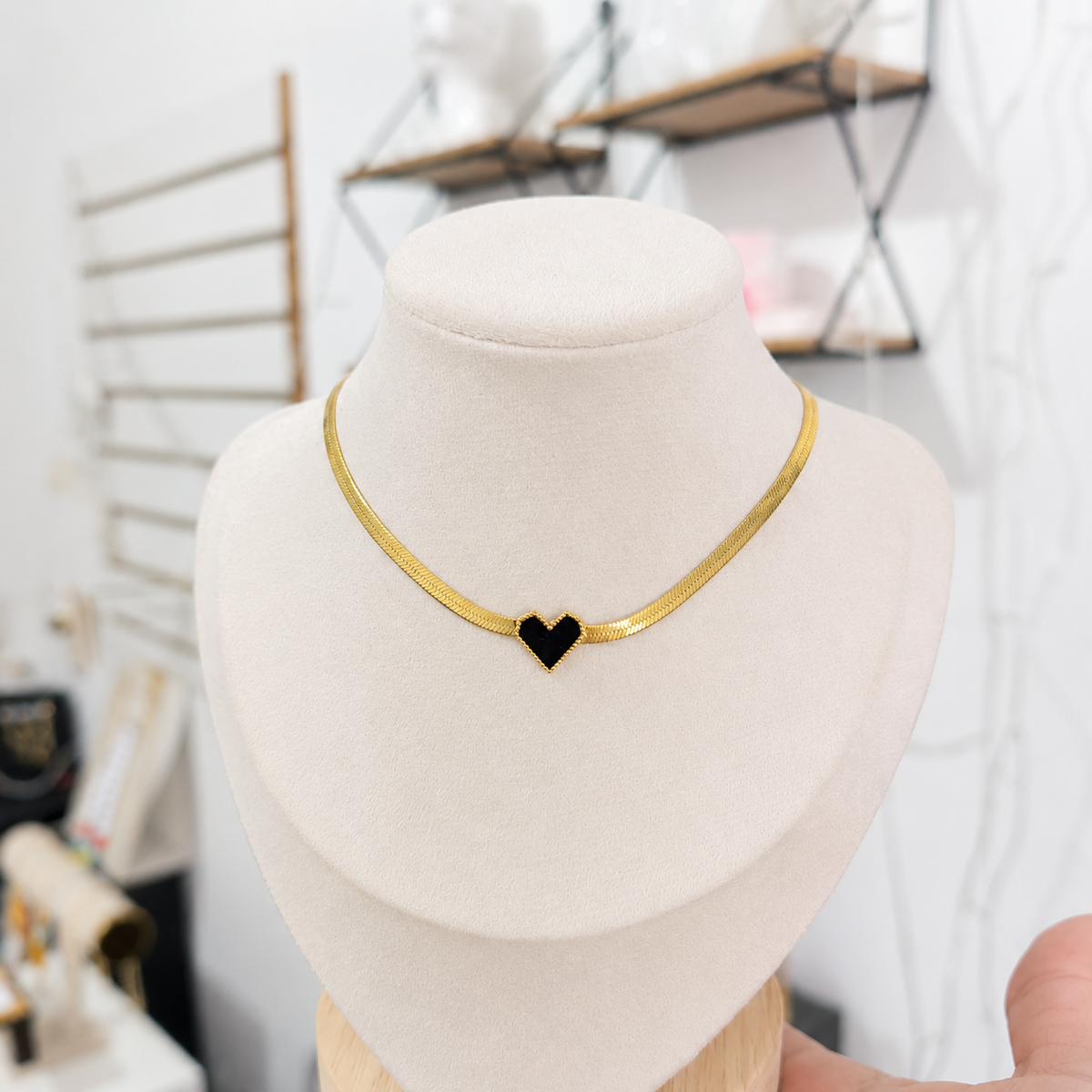 Cadena Corazón Negro Acero