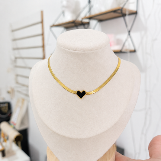 Cadena Corazón Negro Acero