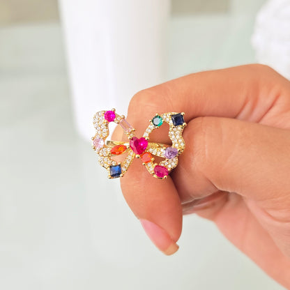 Anillo Mariposa Multicolor