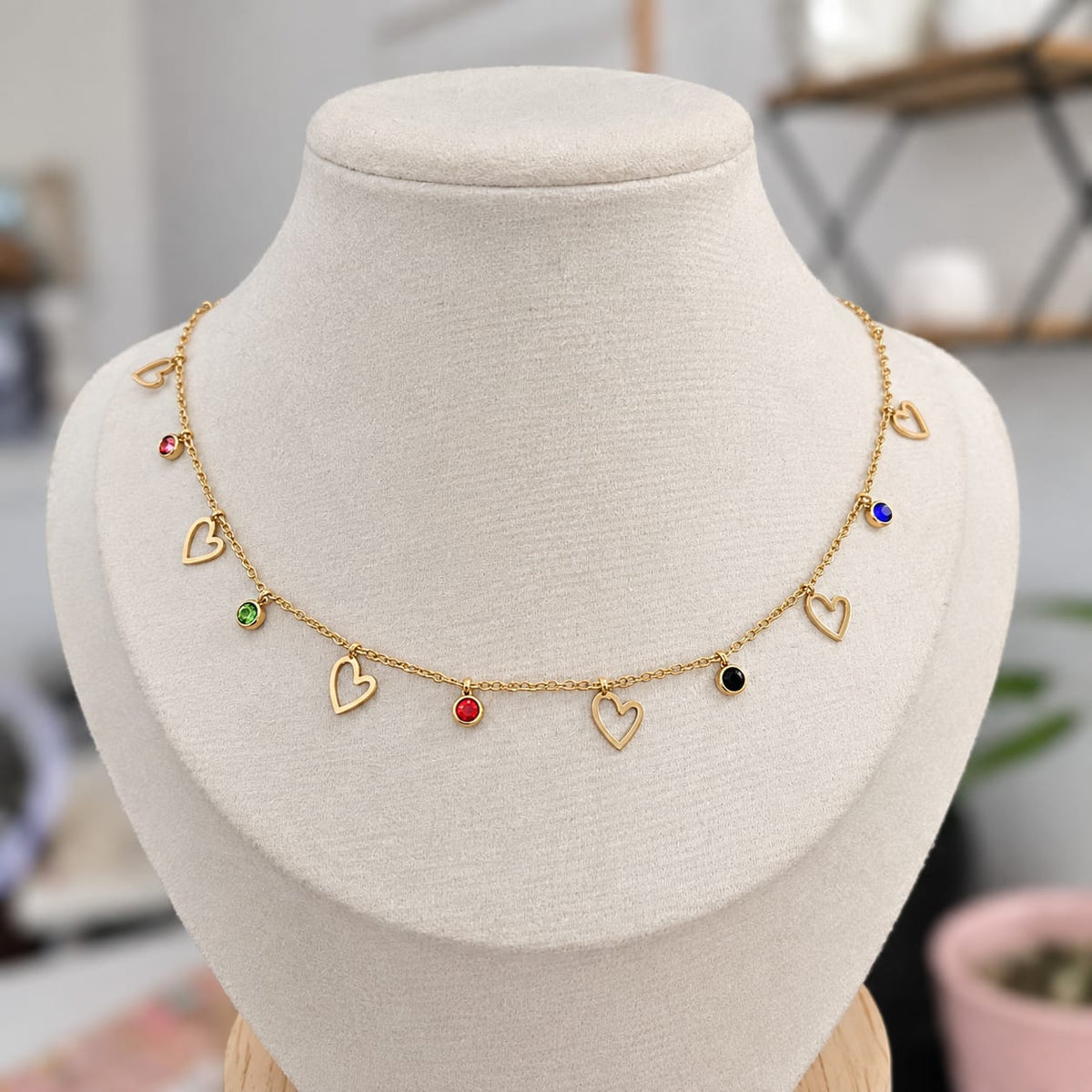 Chocker Corazones Acero