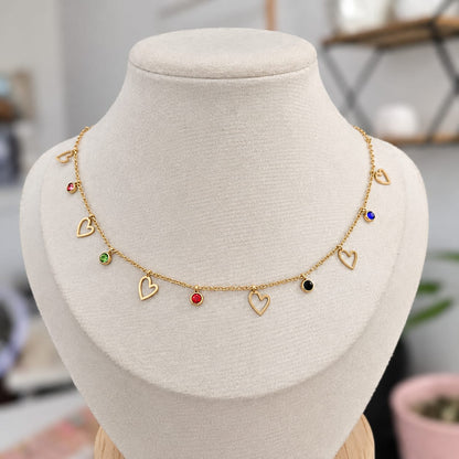 Chocker Corazones Acero