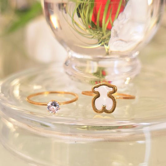 Anillo Osito Acero talla 7