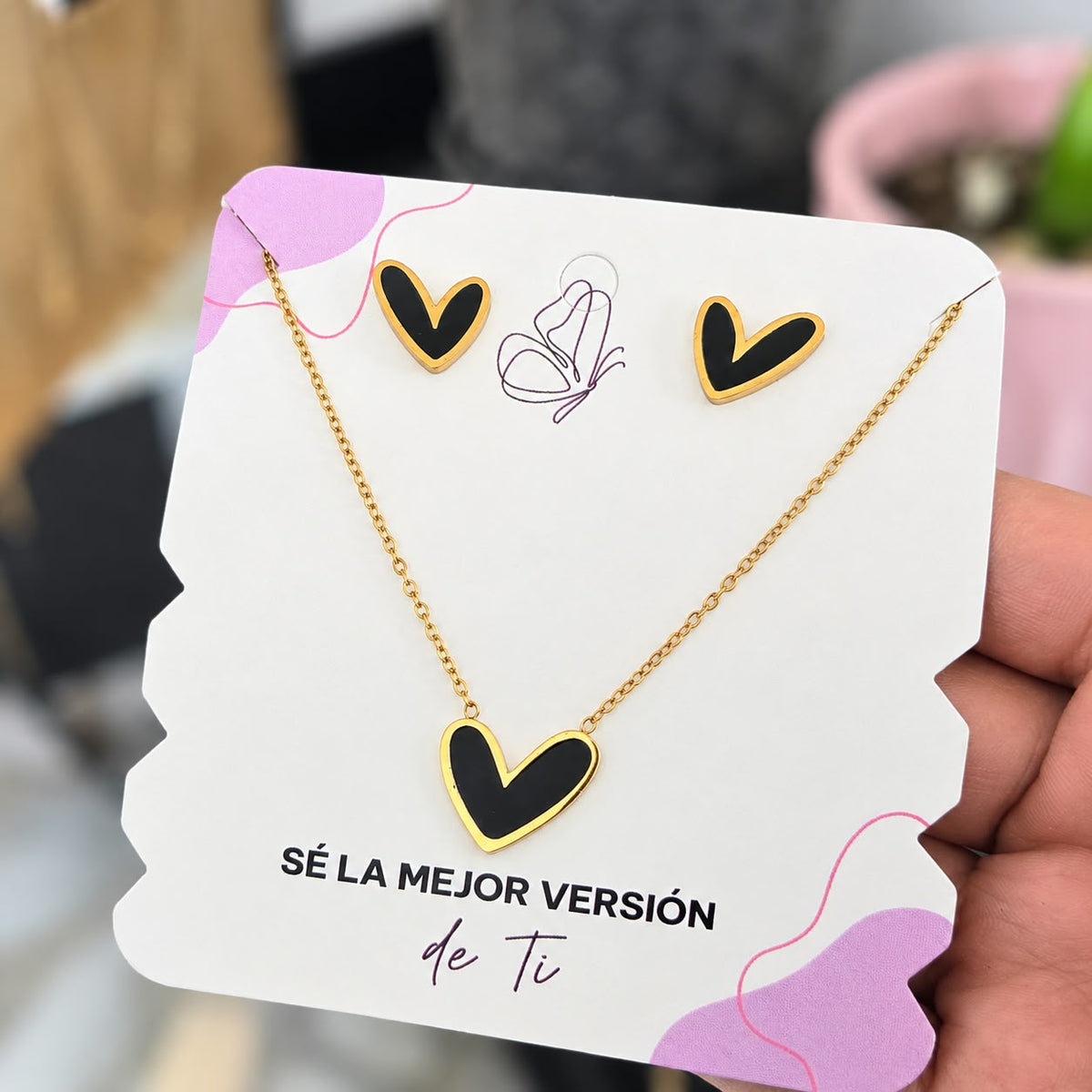 Set Corazon Negro Acero