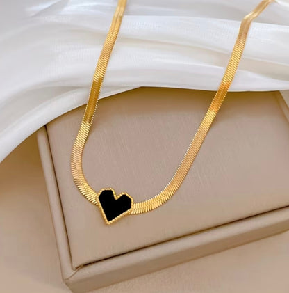 Cadena Corazón Negro Acero