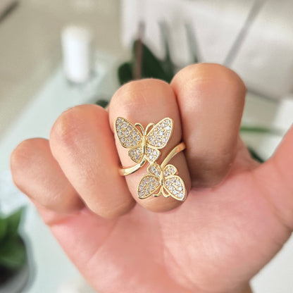 Anillo Doble Mariposa