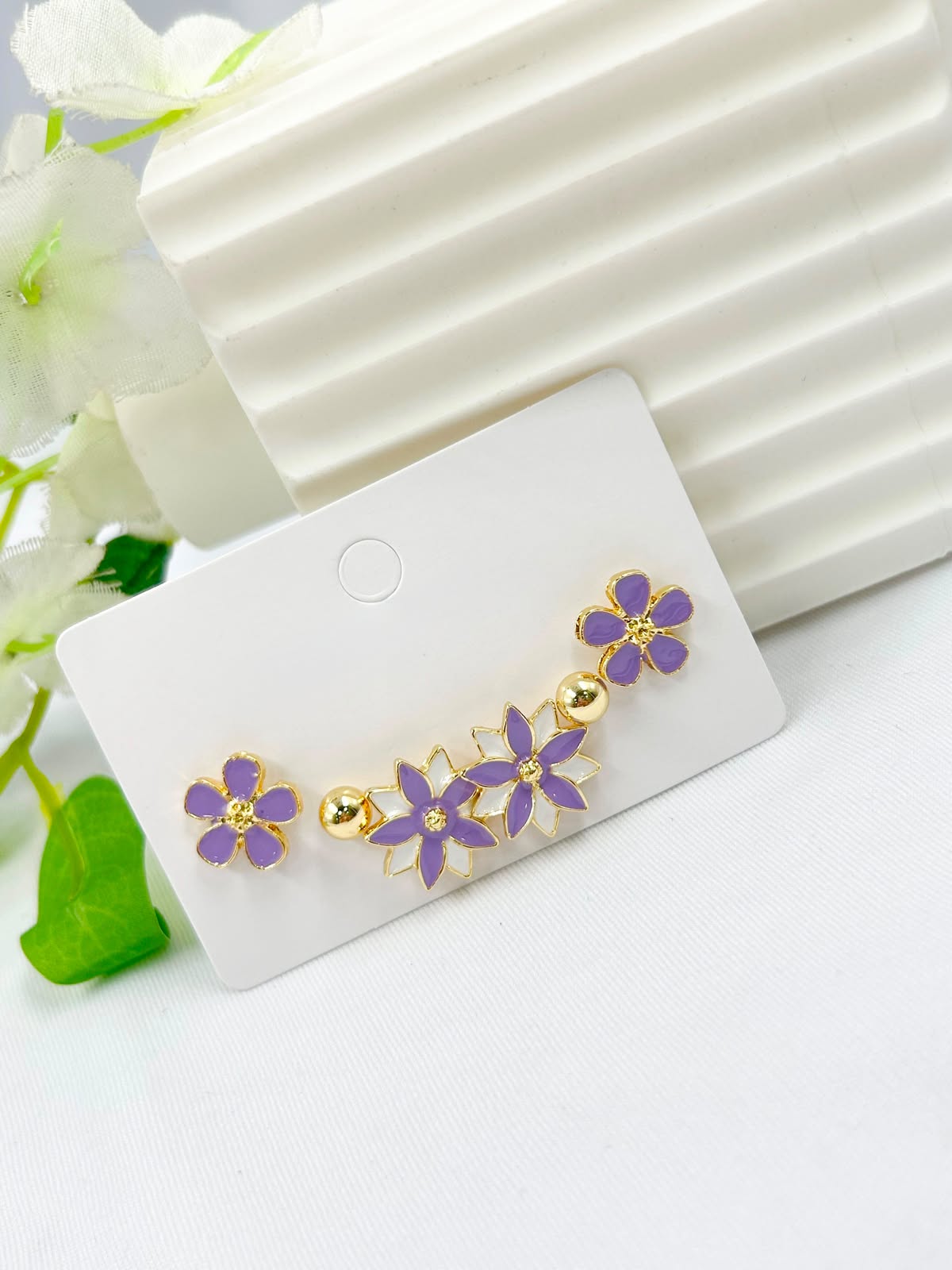 Set Topos x3 Flores Lilas
